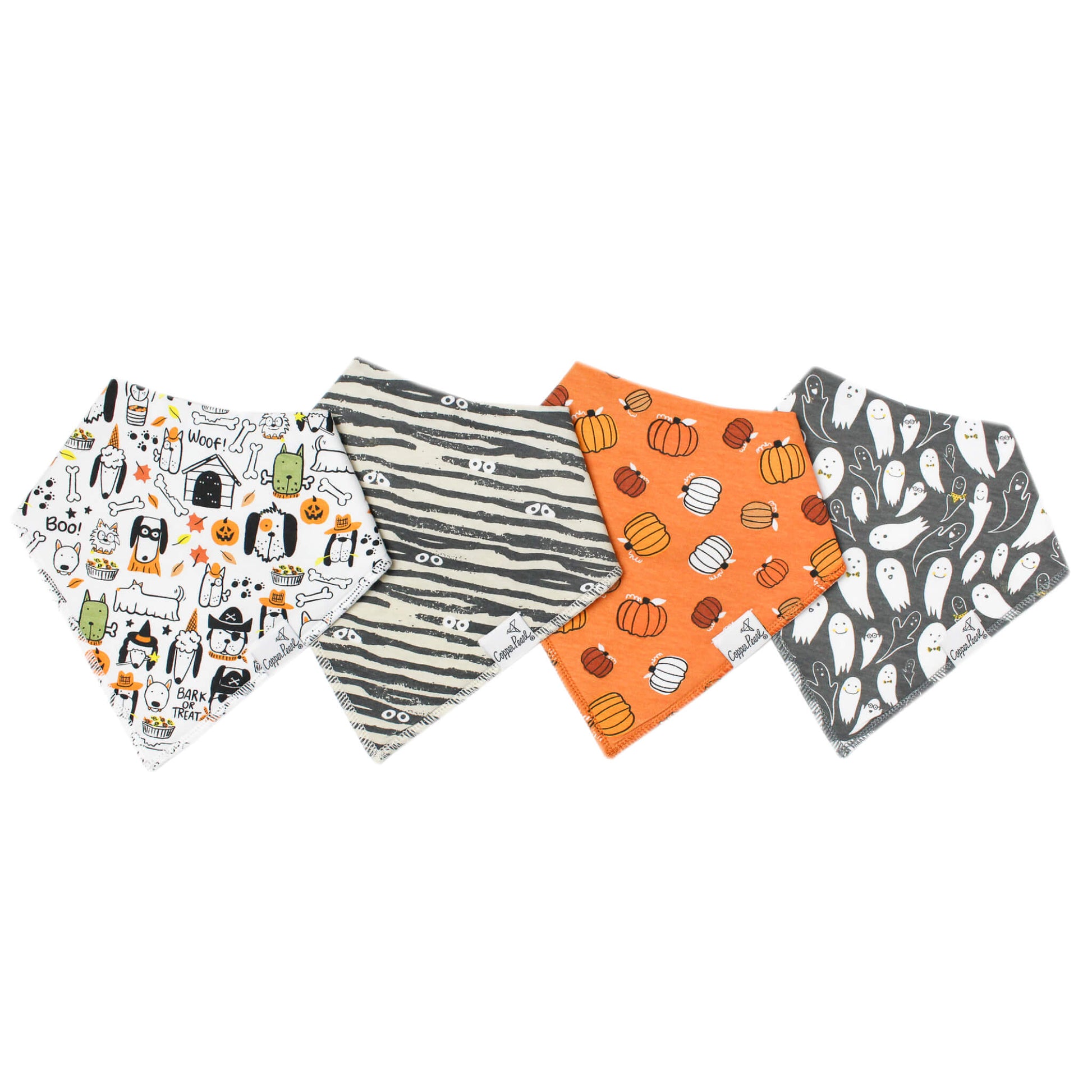 4 Pack Baby Bandana Bibs - Bones