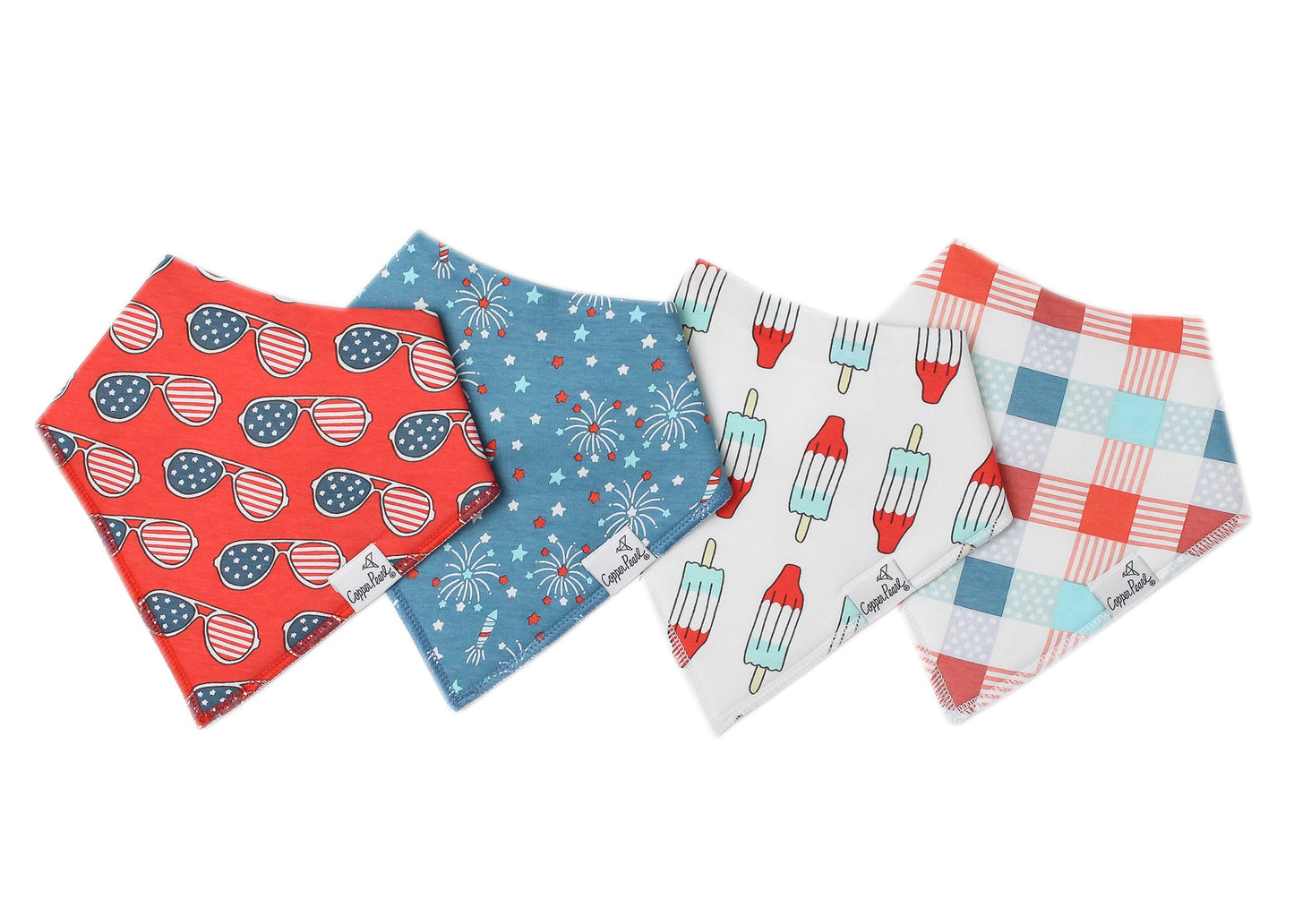 4 Pack Baby Bandana Bibs - Spangled