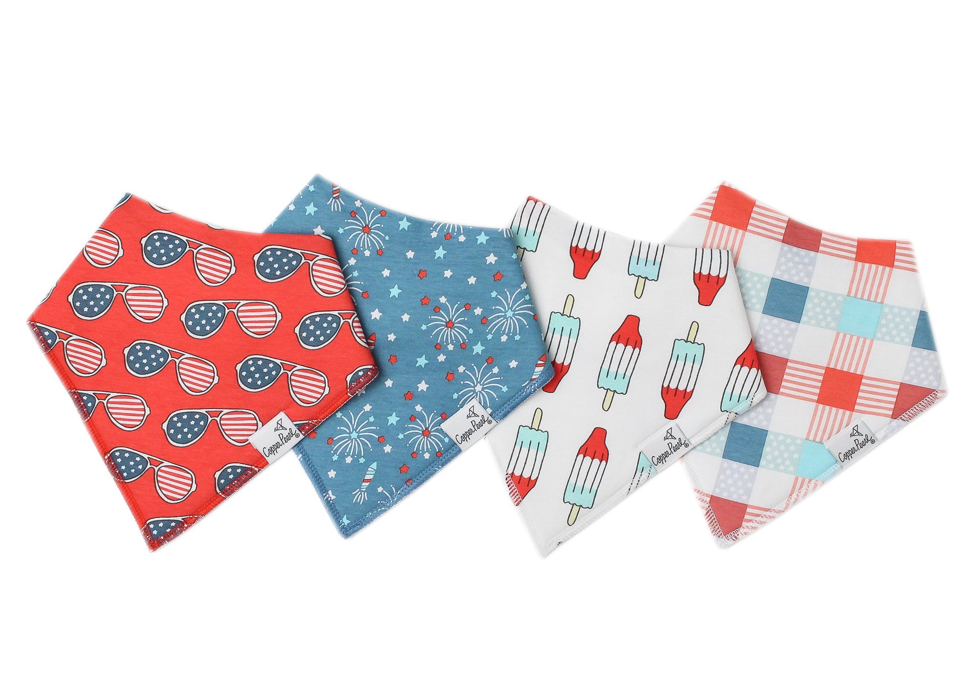 4 Pack Baby Bandana Bibs - Spangled