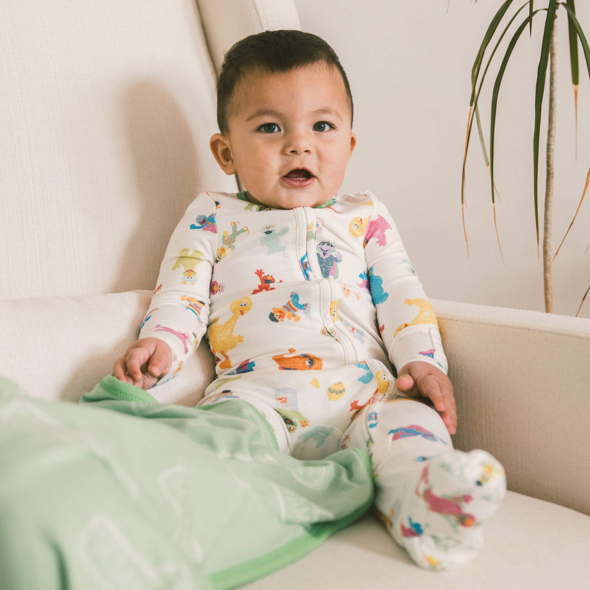 Zip-Up Footie Pajama - Sesame Friends